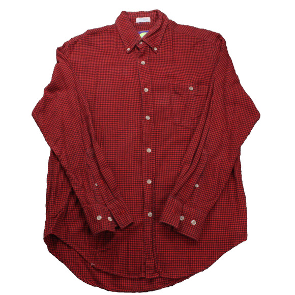 VTG Northcrest Mens Medium Red Check Flannel Longs Sleeve Button Up - Picture 1 of 12